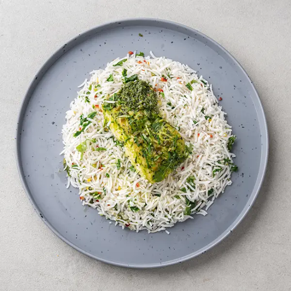 Jalapeño Verde Fish With Kale Brown Rice